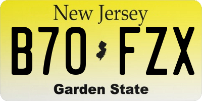 NJ license plate B70FZX