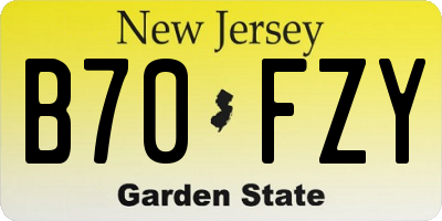 NJ license plate B70FZY