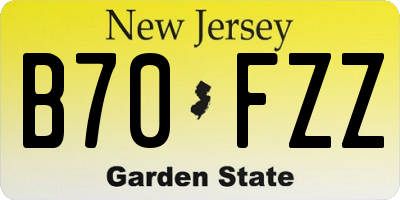 NJ license plate B70FZZ