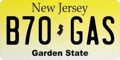 NJ license plate B70GAS