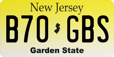 NJ license plate B70GBS