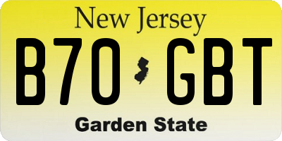 NJ license plate B70GBT