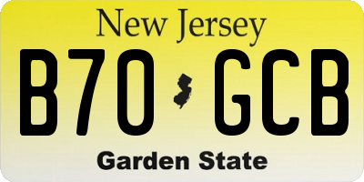 NJ license plate B70GCB