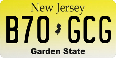 NJ license plate B70GCG