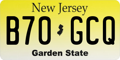 NJ license plate B70GCQ