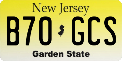 NJ license plate B70GCS