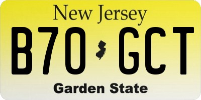 NJ license plate B70GCT