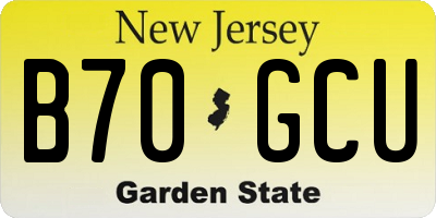 NJ license plate B70GCU