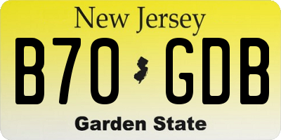 NJ license plate B70GDB