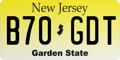 NJ license plate B70GDT
