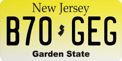 NJ license plate B70GEG