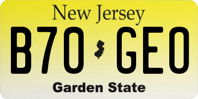 NJ license plate B70GEO