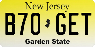NJ license plate B70GET