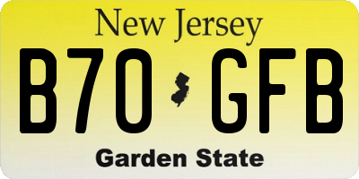 NJ license plate B70GFB
