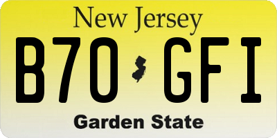 NJ license plate B70GFI