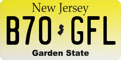 NJ license plate B70GFL