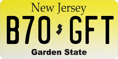 NJ license plate B70GFT