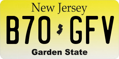 NJ license plate B70GFV