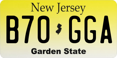 NJ license plate B70GGA