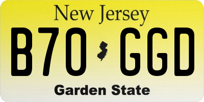 NJ license plate B70GGD