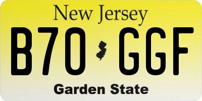 NJ license plate B70GGF