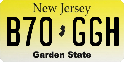 NJ license plate B70GGH