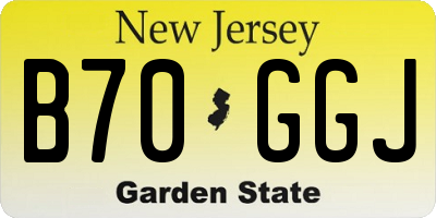 NJ license plate B70GGJ