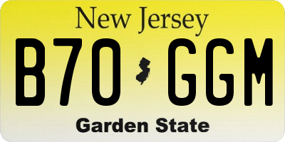 NJ license plate B70GGM
