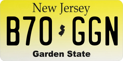 NJ license plate B70GGN