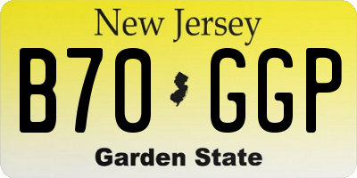 NJ license plate B70GGP