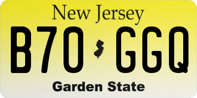 NJ license plate B70GGQ