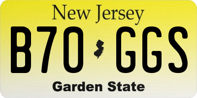 NJ license plate B70GGS