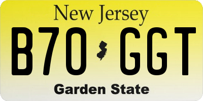 NJ license plate B70GGT