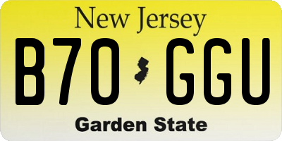 NJ license plate B70GGU