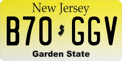 NJ license plate B70GGV