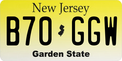 NJ license plate B70GGW