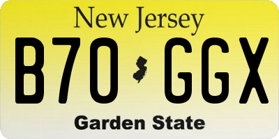 NJ license plate B70GGX