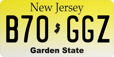 NJ license plate B70GGZ