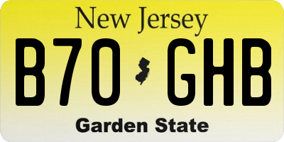 NJ license plate B70GHB