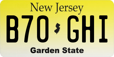NJ license plate B70GHI