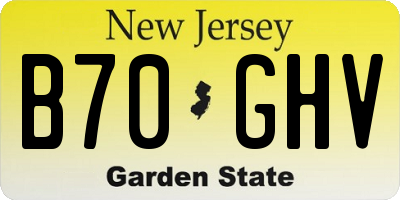 NJ license plate B70GHV