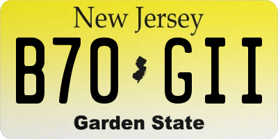 NJ license plate B70GII
