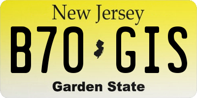 NJ license plate B70GIS