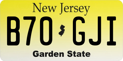 NJ license plate B70GJI