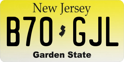 NJ license plate B70GJL