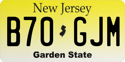 NJ license plate B70GJM