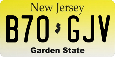 NJ license plate B70GJV