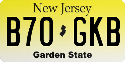 NJ license plate B70GKB