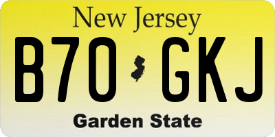 NJ license plate B70GKJ