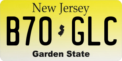 NJ license plate B70GLC